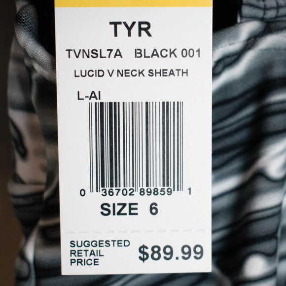 TYR Women's Lucid V-Neck Sheath Chlorine Resistant One Piece Swimsuit - Picture 5 of 9